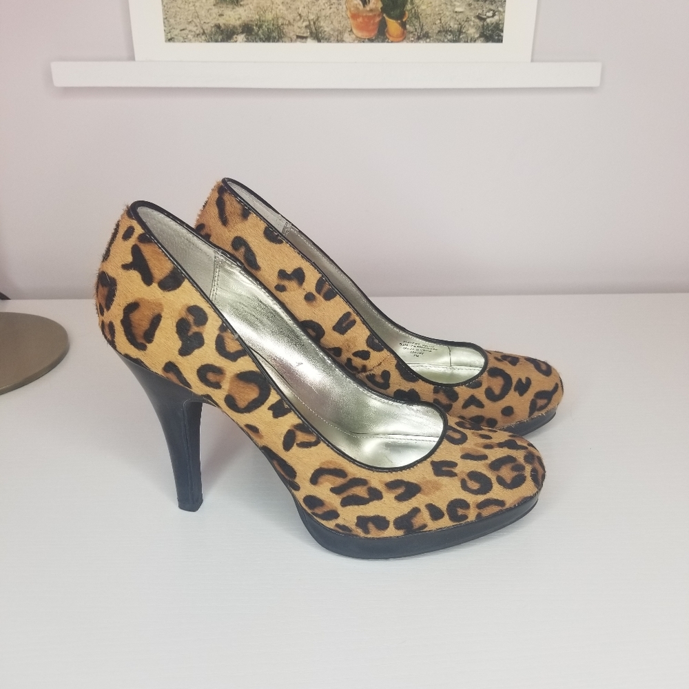 Alfani Women's Animal Print Calf Hair Heels Size 7